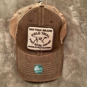 New Red Fish brand adjustable mesh back hat.